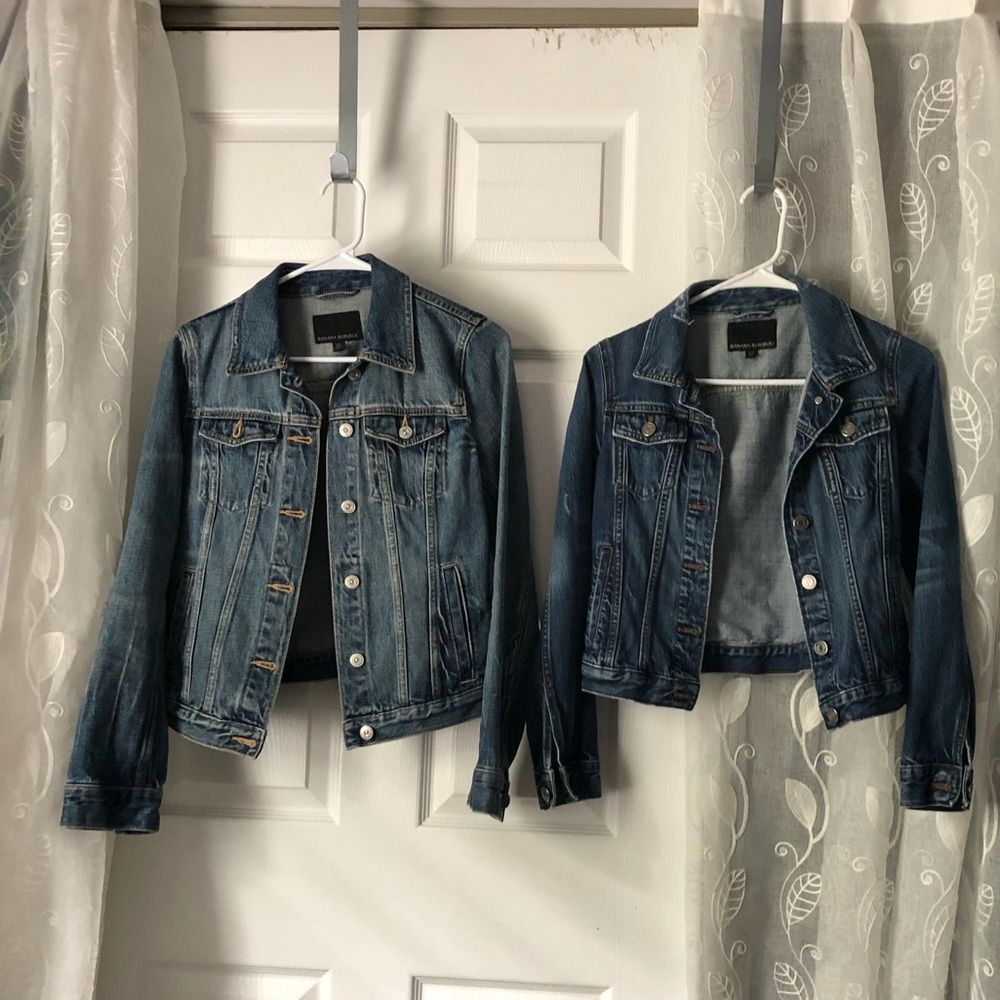 2 pcs Banana Republic Denim Trucker and cropped jackets button up women size XS - Picture 3 of 16